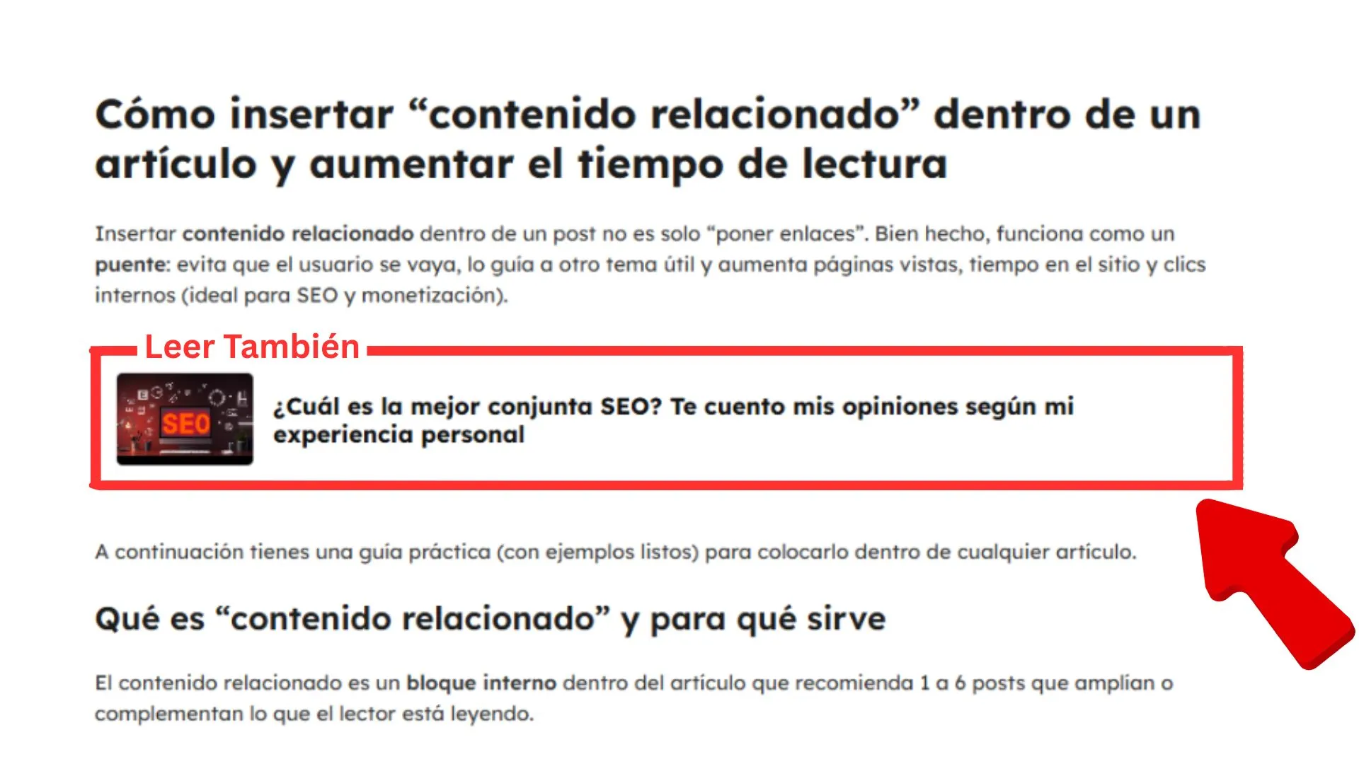 Insertar contenido relacionado