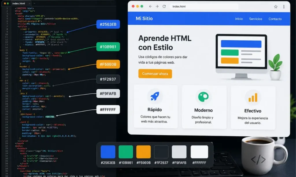 Código de colores en html