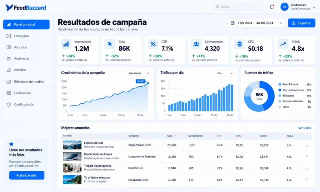 Publicidad en FeedBuzzard imagen de estadisticas