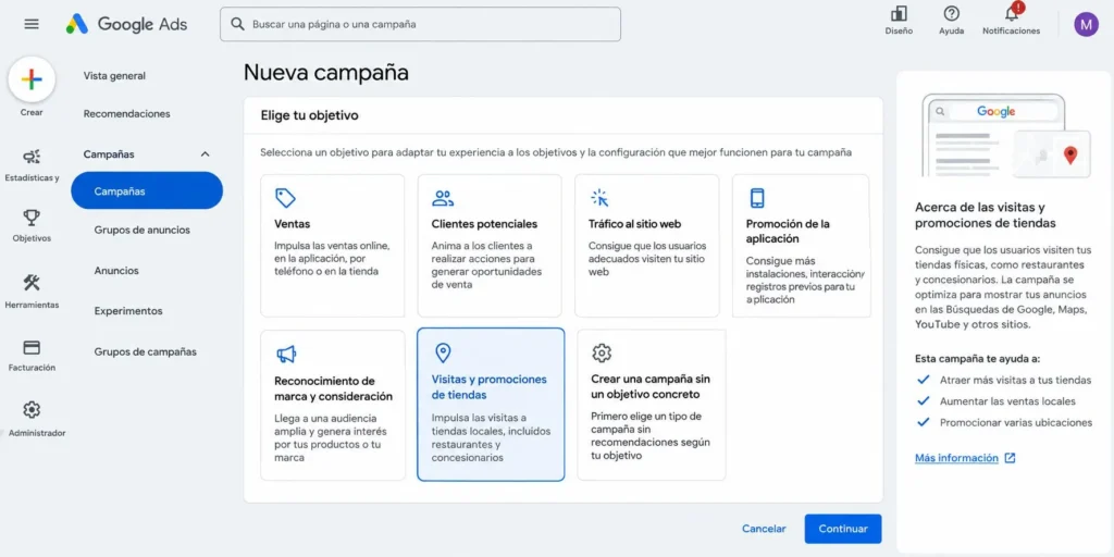 crear campaña para google maps